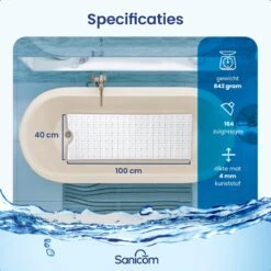 Merkloos Badmat Antislip - Douchemat - Antislipmat Bad - Antislipmat Douche - Schimmelbestendig - Met Zuignappen - Wasbaar - Wit -Badkamerproducten Winkel 1200x1200 2565