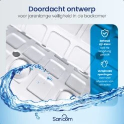 Merkloos Badmat Antislip - Douchemat - Antislipmat Bad - Antislipmat Douche - Schimmelbestendig - Met Zuignappen - Wasbaar - Wit -Badkamerproducten Winkel 1200x1200 2567