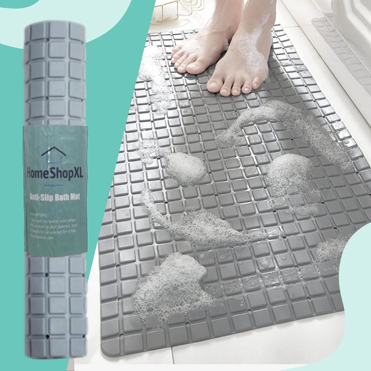 The Original - Douchemat Antislip - Grijs - 70x40cm - Antislipmat Badmat Voor Bad & Douche - Anti Slip Mat Met Zuignappen 7 The Original - Douchemat Antislip - Grijs - 70x40cm - Antislipmat Badmat Voor Bad & Douche - Anti Slip Mat Met Zuignappen - Afbeelding 5