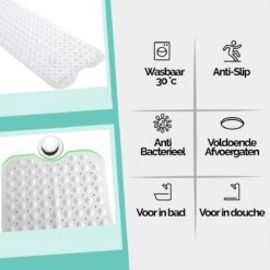 The Original - Badmat Antislip - Wit - 100x40cm - Antislipmat Douchemat Voor Bad & Douche - Anti Slip Mat Met Zuignappen -Badkamerproducten Winkel 1200x1200 2588