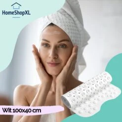 The Original - Badmat Antislip - Wit - 100x40cm - Antislipmat Douchemat Voor Bad & Douche - Anti Slip Mat Met Zuignappen -Badkamerproducten Winkel 1200x1200 2589