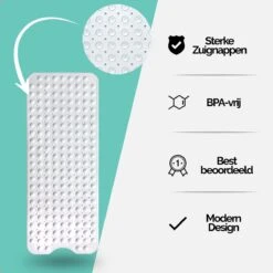 The Original - Badmat Antislip - Wit - 100x40cm - Antislipmat Douchemat Voor Bad & Douche - Anti Slip Mat Met Zuignappen -Badkamerproducten Winkel 1200x1200 2594
