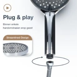 MaatWorkz - Waterbesparende Douchekop + Douchetimer - Handdouche - Hoge Druk - Luxe Design - Regendouche - ø 13 CM - 3 Standen - Chrome -Badkamerproducten Winkel 1200x1200 261