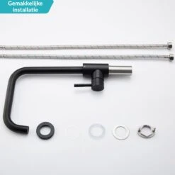 Croom Keukenkraan - Zwart - Wastafelkraan - Inclusief Aansluitmateriaal - Zwarte Kraan -Badkamerproducten Winkel 1200x1200 2620