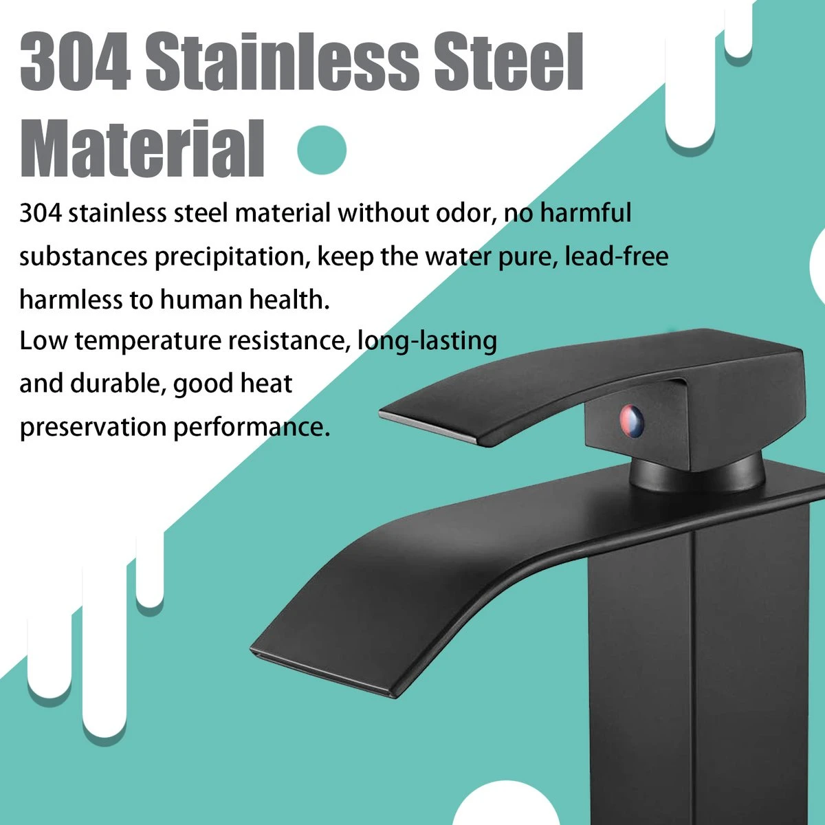 Wastafelkraan - Kranen Badkamer - Wastafelmengkraan - Mengkraan Wastafel - Zwart 5 Wastafelkraan - Kranen Badkamer - Wastafelmengkraan - Mengkraan Wastafel - Zwart - Afbeelding 3