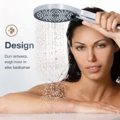 MaatWorkz - Waterbesparende Douchekop + Douchetimer - Handdouche - Hoge Druk - Luxe Design - Regendouche - ø 13 CM - 3 Standen - Chrome -Badkamerproducten Winkel 1200x1200 264