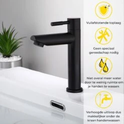 Stylumo Zwarte Toiletkraan – Fonteinkraan Zwart – Koudwaterkraan – WC Kraan – Badkamermeubel Kraan Alleen Koud Water -Badkamerproducten Winkel 1200x1200 2659