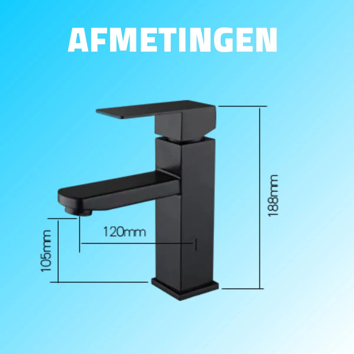 BADO Wastafelkraan - Mat Zwart - Kraan - Mengkraan - Badkamerkraan 4 BADO Wastafelkraan - Mat Zwart - Kraan - Mengkraan - Badkamerkraan - Afbeelding 2