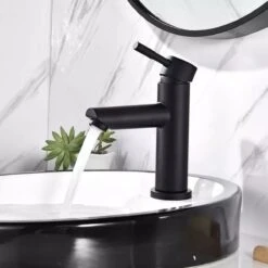 Merkloos Wastafelkraan 8500A - Badkamerkraan - Toiletkraan - Mengkraan - Mat Zwart -Badkamerproducten Winkel 1200x1200 2770