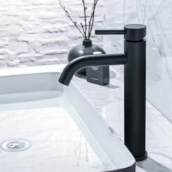 LOMAZOO Wastafelkraan Zwart Cardano - Zwarte Kraan - Badkamerkraan - Wastafel Mengkraan - Hoog -Badkamerproducten Winkel 1200x1200 2774