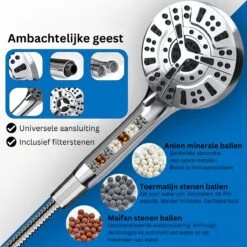 Ionische Dubbelzijdige Douchekop XL | 10 Straalsoorten | Antibacterieel | Antikalk Bescherming | Waterbesparend | Chrome -Badkamerproducten Winkel 1200x1200 28