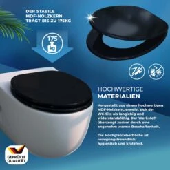 Casaria Wc-bril Met Deksel Sluitingsmechanisme Toiletzitting MDF Zwart 16 Casaria Wc-bril Met Deksel Sluitingsmechanisme Toiletzitting MDF Zwart -Badkamerproducten Winkel 1200x1200 2876