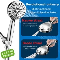 Ionische Dubbelzijdige Douchekop XL | 10 Straalsoorten | Antibacterieel | Antikalk Bescherming | Waterbesparend | Chrome -Badkamerproducten Winkel 1200x1200 29