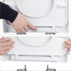 Relaxdays Wc Bril Softclose - D-vorm - Toiletbril Universeel - Toiletdeksel Plastic - Wit -Badkamerproducten Winkel 1200x1200 2908