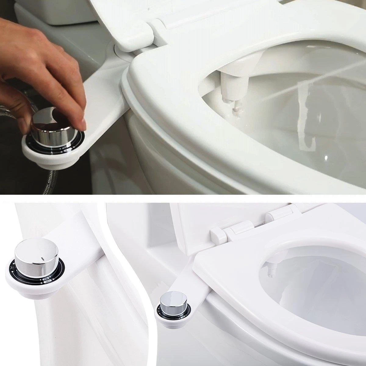 Bidet Handdouche Toilet Sproeier Shattaf Sprayer WC Papier Besparend - Dubbel Spray Koud Water - Badkamer Accessoires - Freshole® 7 Bidet Handdouche Toilet Sproeier Shattaf Sprayer WC Papier Besparend - Dubbel Spray Koud Water - Badkamer Accessoires - Freshole® - Afbeelding 5