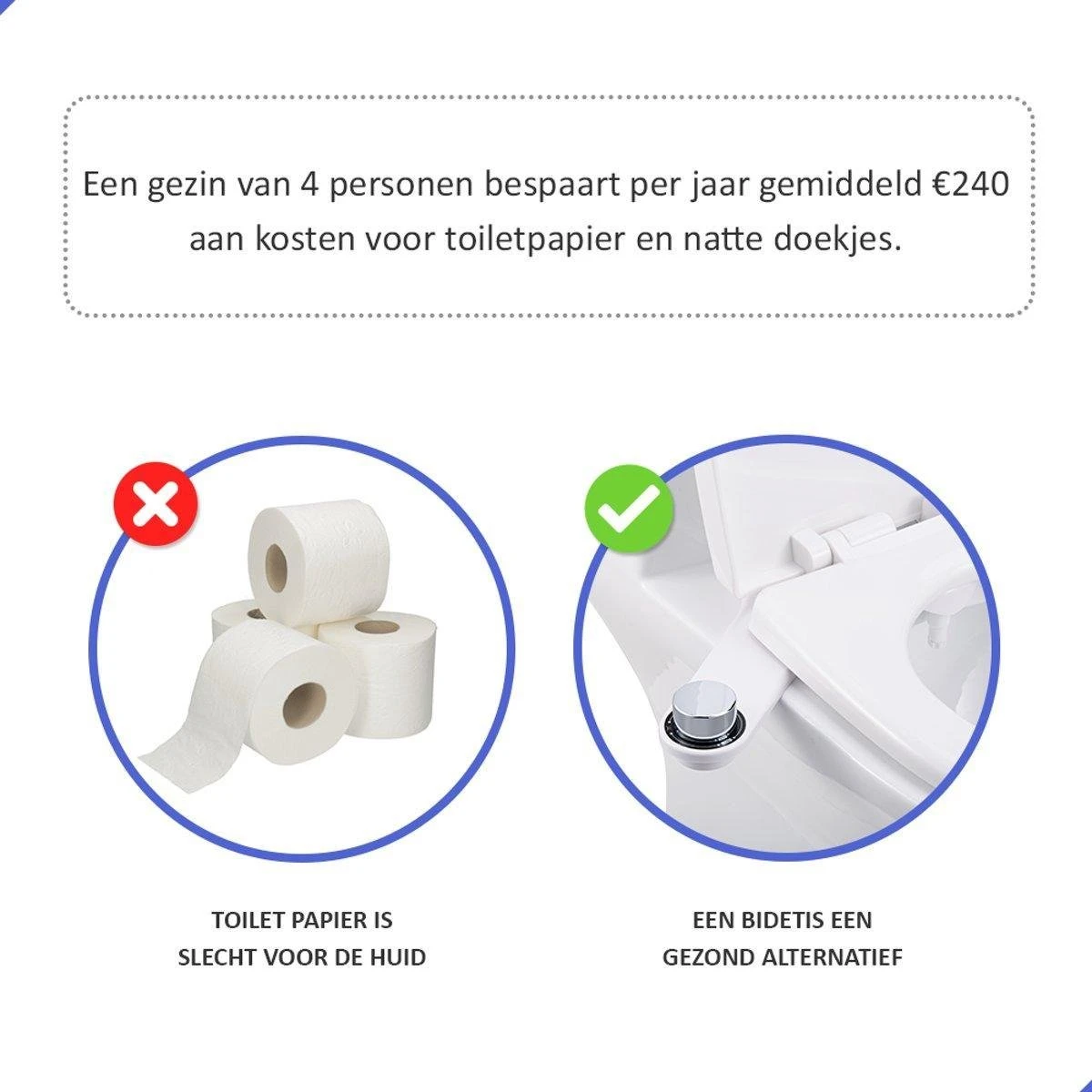 Bidet Handdouche Toilet Sproeier Shattaf Sprayer WC Papier Besparend - Dubbel Spray Koud Water - Badkamer Accessoires - Freshole® 12 Bidet Handdouche Toilet Sproeier Shattaf Sprayer WC Papier Besparend - Dubbel Spray Koud Water - Badkamer Accessoires - Freshole® - Afbeelding 10
