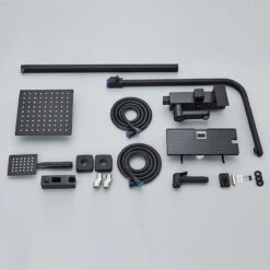 Luxe 4 In 1 Regen Douchekraan - Compleet Wassysteem -Regendouche - Handdouche - Kaan - Bidet - Met Planchet - Chroom - Zwart -Badkamerproducten Winkel 1200x1200 3