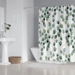 Douchegordijn - Badkamer Accessoires - Eucalyptus - 180x200 Cm -Badkamerproducten Winkel 1200x1200 302