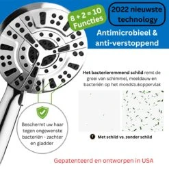 Ionische Dubbelzijdige Douchekop XL | 10 Straalsoorten | Antibacterieel | Antikalk Bescherming | Waterbesparend | Chrome -Badkamerproducten Winkel 1200x1200 31