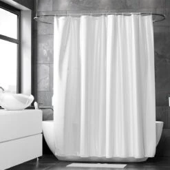 Loti Living Douchegordijn Anti Schimmel – Wit - Inclusief Ringen – Waterdicht - Polyester - Douchegordijn 180x200 Cm