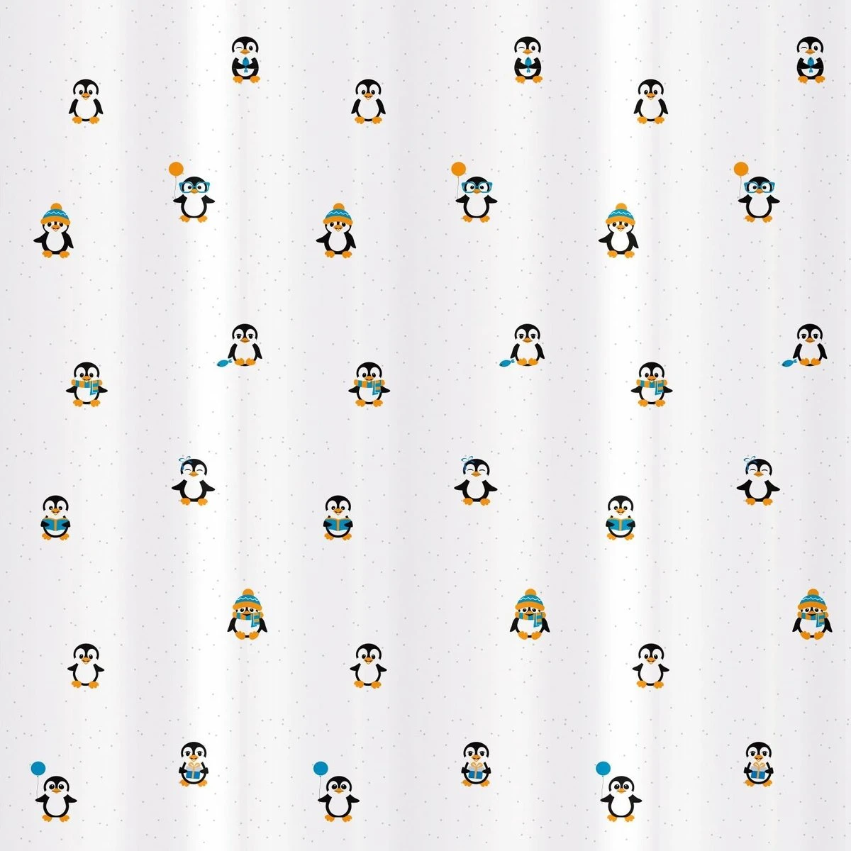 FUNNY PENGUINS - Waterdicht Douchegordijn - Met GRATIS 12 Ringen - Anti-Schimmel Badkamer Gordijn - Wasbaar - 100% Polyester - Pinguins Design - 180X180 CM 6 FUNNY PENGUINS - Waterdicht Douchegordijn - Met GRATIS 12 Ringen - Anti-Schimmel Badkamer Gordijn - Wasbaar - 100% Polyester - Pinguins Design - 180X180 CM - Afbeelding 4