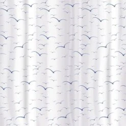 Tatkraft Seagulls - Luxe Waterdicht Douchegordijn - Met GRATIS 12 Ringen - Anti-Schimmel Badkamer Douche Gordijn - Sneldrogend & Anti Schimmel - Wasbaar & Duurzaam Shower Curtain - 100% Polyester - Meeuwen Design - 180X180 CM -Badkamerproducten Winkel 1200x1200 45