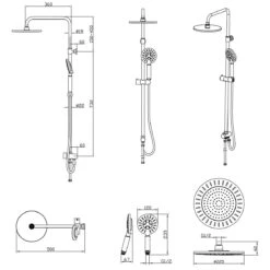 Tiger Tyne Doucheset - Regendouche Ø 22,5 Cm - Handdouche Ø 12 Cm - 3 Standen - Mat Zwart -Badkamerproducten Winkel 1200x1200 460