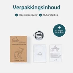 Moodcare® Verplaatsbare Douchekophouder Zelfklevend - Chroom – Douchekop Houder Zonder Boren – Wandhouder Douchekop Zuignap -Badkamerproducten Winkel 1200x1200 493