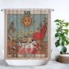 Ulticool Douchegordijn - Zon Natuur Bloemen Tarot Horoscoop Vintage Retro - 180 X 200 Cm - Semi Transparant - Met 12 Ringen Wit - Anti Schimmel - Multi Color -Badkamerproducten Winkel 1200x1200 55
