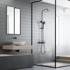 LOMAZOO Regendouche Met Thermostaatkraan - Doucheset Zwart - Regendoucheset - Zwart [COOPER] -Badkamerproducten Winkel 1200x1200 585