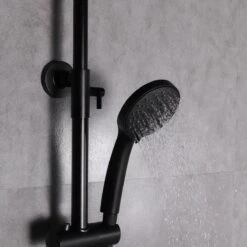 SAAR Opbouw Douche Set - Rond - Thermostaatkraan - Glijstang - Regendouche - Handdouche - Mat Zwart -Badkamerproducten Winkel 1200x1200 604