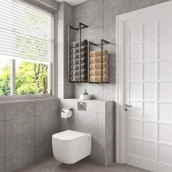 SaniDreams Carbon Handdoekenrek L Zwart - Staal - 90x25x20cm 15 SaniDreams Carbon Handdoekenrek L Zwart - Staal - 90x25x20cm -Badkamerproducten Winkel 1200x1200 636