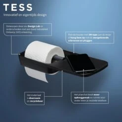 Tiger Tess - Toiletrolhouder Met Planchet - 32,1 Cm - Zwart / Antraciet -Badkamerproducten Winkel 1200x1200 641