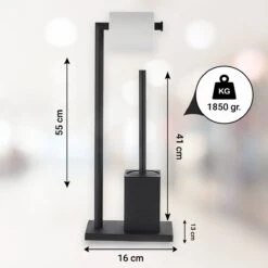 VDN Stainless Wc Rolhouder Staand - Wc Borstel Met Houder Zwart - Toiletrolhouder En Toiletborstel Met Houder - Vierkant - RVS - 2 In 1 -Badkamerproducten Winkel 1200x1200 656