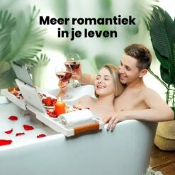 RelaxTub® Badplank - Badplank Voor In Bad - Badrek - Verstelbaar - Anti Slip - Badplank Wit - Badplank Hout - Badrekje Inclusief Boekenhouder, Tablethouder & Spiegel -Badkamerproducten Winkel 1200x1200 676
