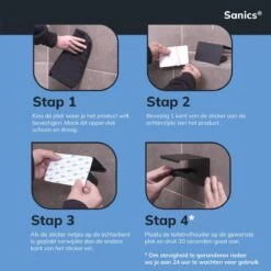 Sanics WC Rolhouder Zwart – Toiletrolhouder Zonder Boren – Met Plankje - Zelfklevend - RVS -Badkamerproducten Winkel 1200x1200 699