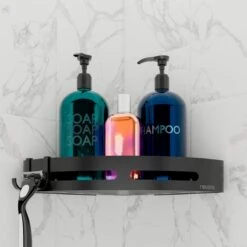 Doucherek 2 Stuks - Douchemand - Hangend Hoek - Telescopisch - Zonder Boren - Zwart - RVS -Badkamerproducten Winkel 1200x1200 718