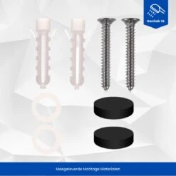 SanitairXL - Doucherek Zwart RVS - 50 Cm Breed - Badkamer Rekje - Douche Rekje - Wandrekje - Hangend Doucherek - Keuken Wandrek -Badkamerproducten Winkel 1200x1200 723