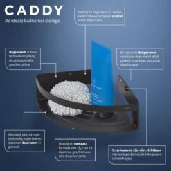 Tiger Caddy - Douchemand Hoek 18,4 Cm - Zwart -Badkamerproducten Winkel 1200x1200 744