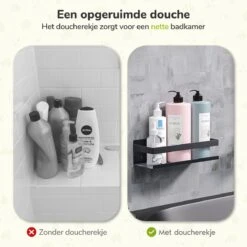 Doucherek Zwart 30 CM - Badkamer Rekje Douche - Zonder Boren - Douchemandje -Badkamerproducten Winkel 1200x1200 746