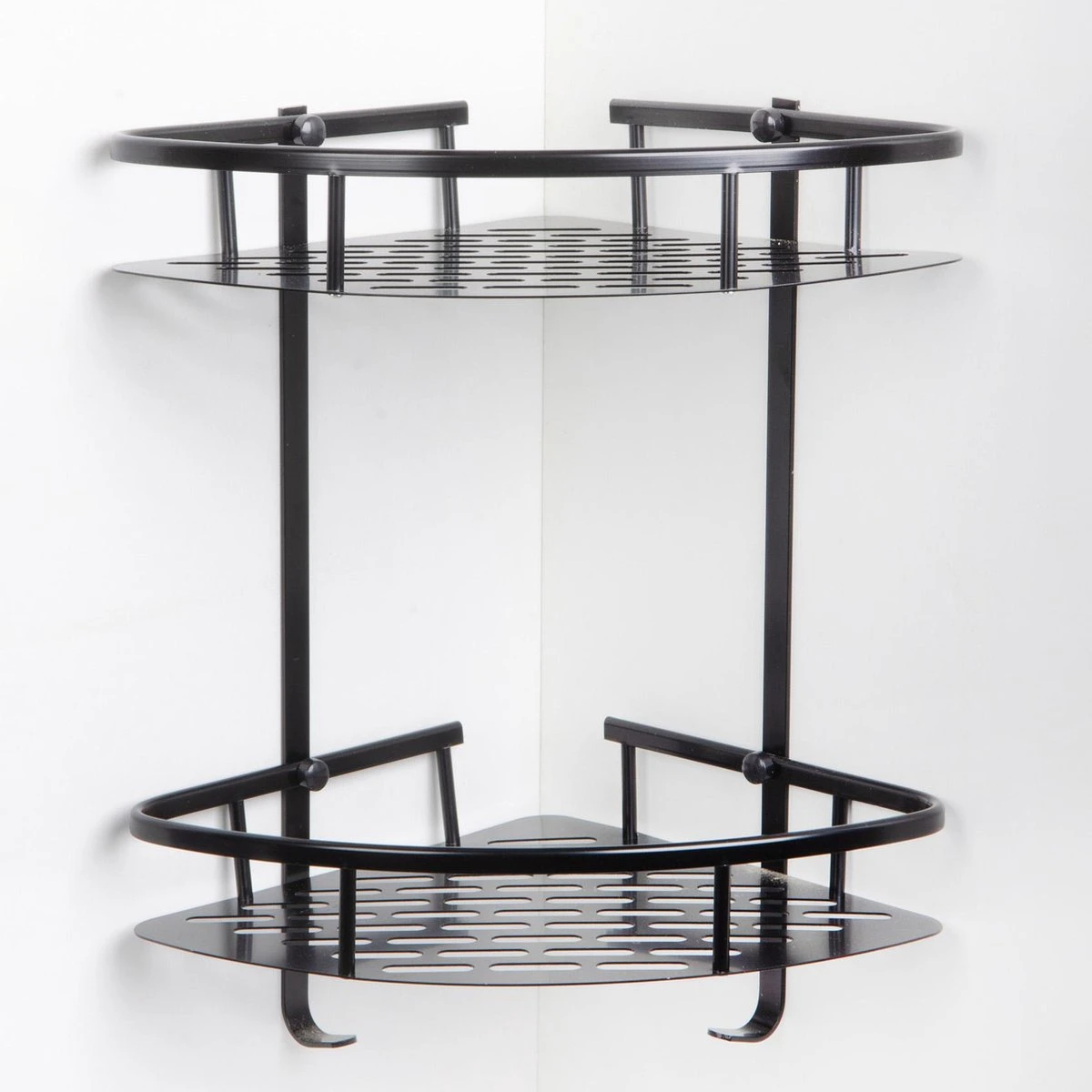 Merkloos Doucherek 2 Laags - Douche Rek Zwart Hangend - Incl 2 Haken Badkamer Accessoires 4 Merkloos Doucherek 2 Laags - Douche Rek Zwart Hangend - Incl 2 Haken Badkamer Accessoires - Afbeelding 2