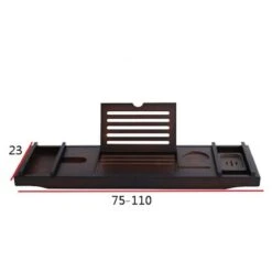 Merkloos Decopatent® Badplank - Uitschuifbaar 75 -> 110 Cm - Verstelbaar Bamboe Badrekje Voor In Bad - Boekenhouder - Tablethouder - Bruin -Badkamerproducten Winkel 1200x1200 756