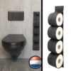 Reserverolhouder Hangend – Toiletrolhouder – Reserve Rolhouder – Zonder Boren – Rolhouder - Muur – Zwart - Antraciet - STOF & SPETTERVRIJ -Badkamerproducten Winkel 1200x1200 783