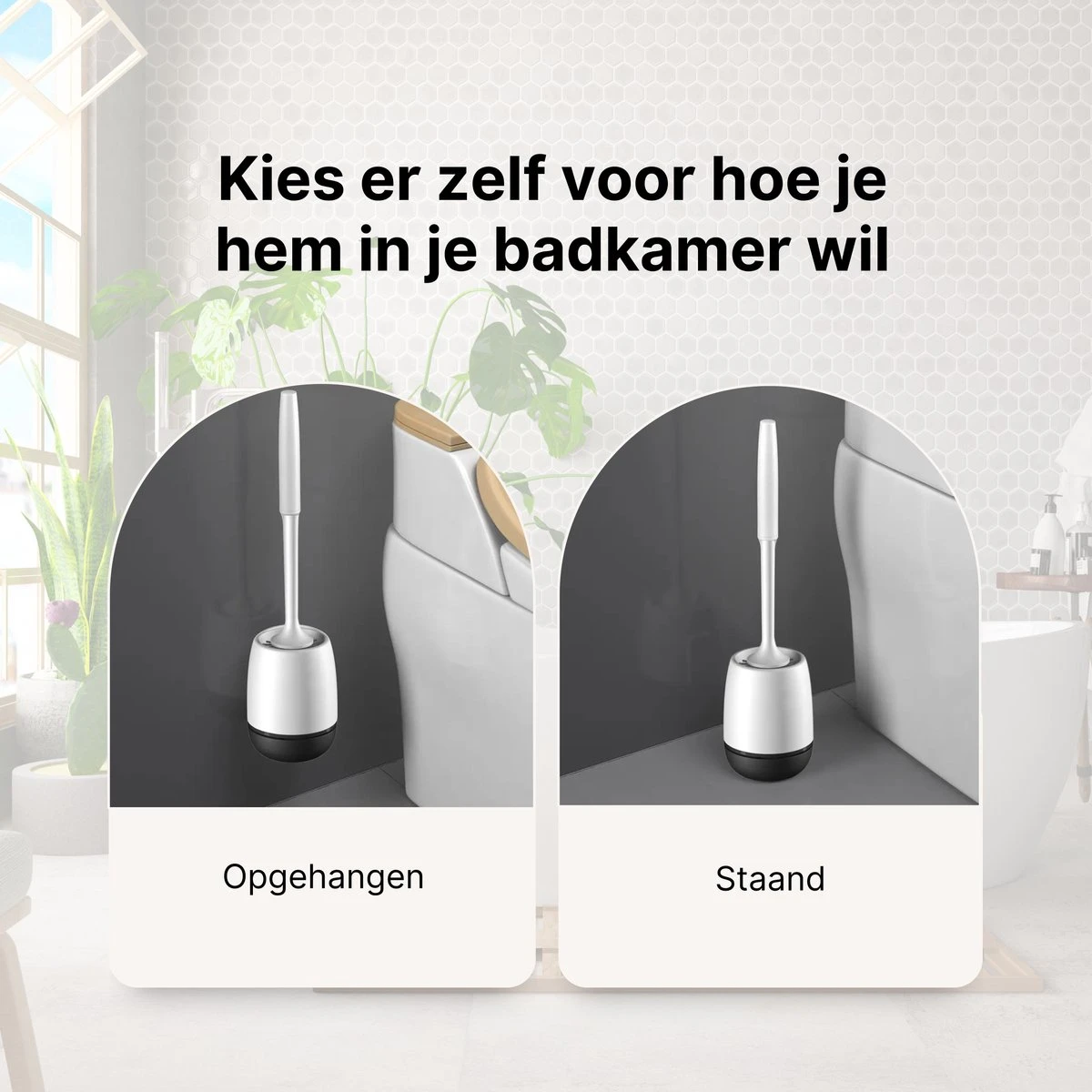 Merkloos Toiletborstel Siliconen Met Houder - Luxe WC Borstel - Vrijstaand Of Hangend - Antibacteriële Borstel Zonder Krassen - Sneldrogend - Wit Met Zwart 6 Merkloos Toiletborstel Siliconen Met Houder - Luxe WC Borstel - Vrijstaand Of Hangend - Antibacteriële Borstel Zonder Krassen - Sneldrogend - Wit Met Zwart - Afbeelding 4