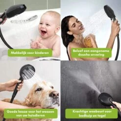 Salvano Douchekop - Waterbesparend - Hoge Kwaliteit - Handdouche - 9 Standen - Zwart 2023 Pro -Badkamerproducten Winkel 1200x1200 8