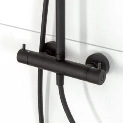 Tiger Twiss Doucheset - Regendouche Ø 30 Cm - Handdouche Ø 12 Cm - Met Thermostaatkraan - 3 Standen - Mat Zwart -Badkamerproducten Winkel 1200x1200 80