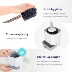 WC Borstel - Toiletborstel - WC Borstel Met Houder - Siliconen Toiletborstel - Vrijstaand Of Hangend - Slimme Lekbak - Optimale Hygiëne -Badkamerproducten Winkel 1200x1200 831