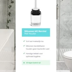 WC Borstel - Toiletborstel - WC Borstel Met Houder - Siliconen Toiletborstel - Vrijstaand Of Hangend - Slimme Lekbak - Optimale Hygiëne -Badkamerproducten Winkel 1200x1200 832