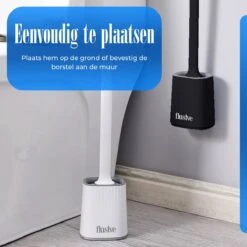 Flusive WC Borstel Met Houder Inclusief Ophangsysteem - Siliconen Toiletborstel - 2 Lifters - Flexibel - Zwart -Badkamerproducten Winkel 1200x1200 866