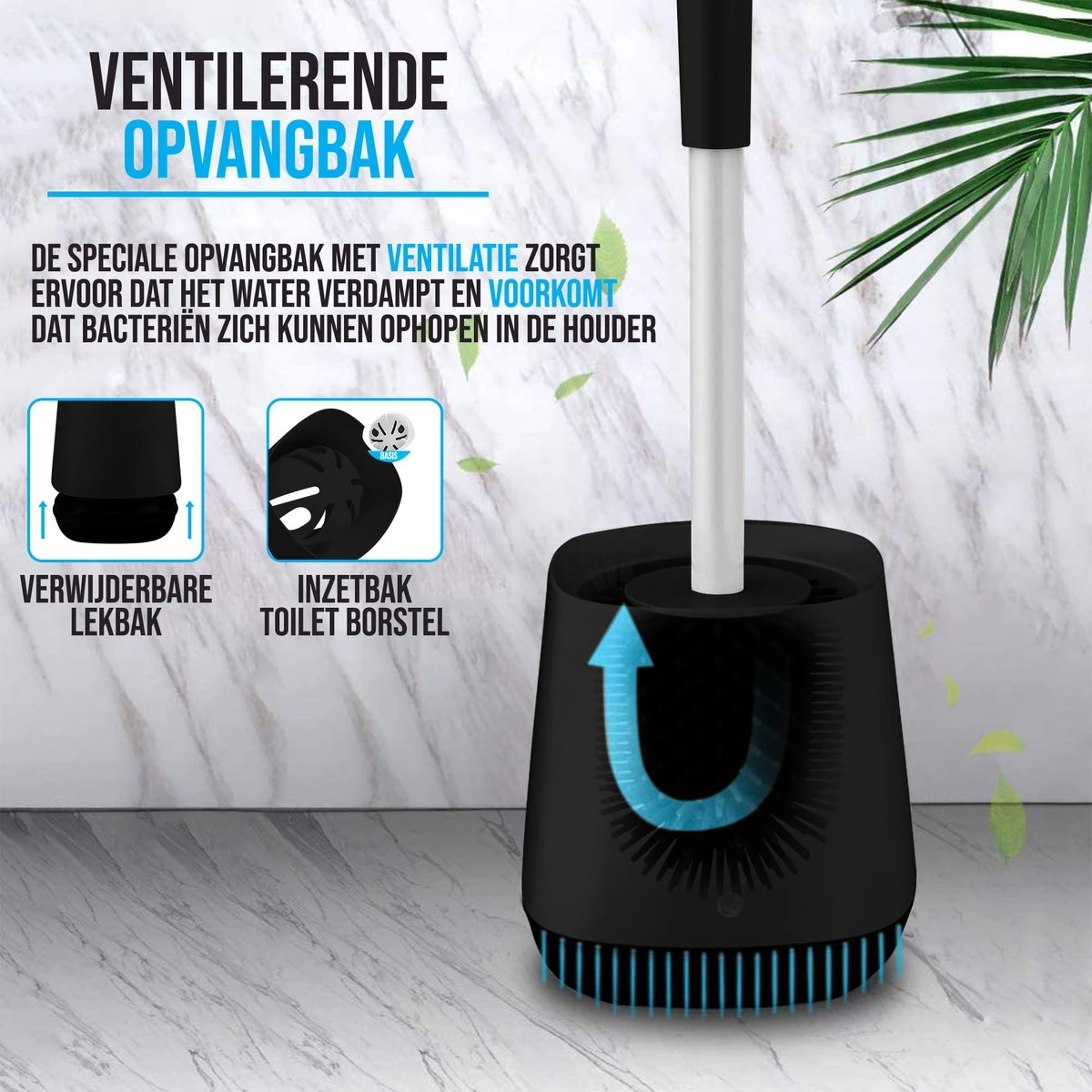 Strex Toiletborstel Siliconen Met Houder Zwart - Sneldrogend, Hygiënisch & Antibacteriële Werking - WC Borstel - Toilet Borstel Houder 5 Strex Toiletborstel Siliconen Met Houder Zwart - Sneldrogend, Hygiënisch & Antibacteriële Werking - WC Borstel - Toilet Borstel Houder - Afbeelding 3